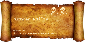 Puchner Réta névjegykártya